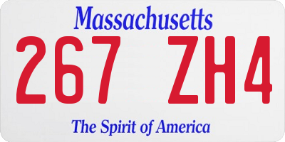 MA license plate 267ZH4