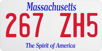 MA license plate 267ZH5