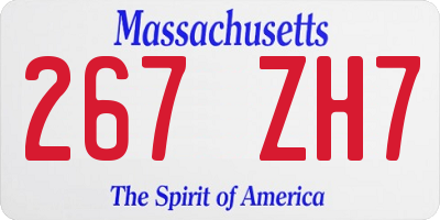 MA license plate 267ZH7