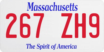 MA license plate 267ZH9