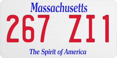 MA license plate 267ZI1