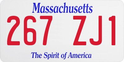 MA license plate 267ZJ1