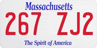 MA license plate 267ZJ2