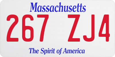 MA license plate 267ZJ4