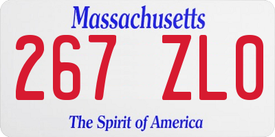 MA license plate 267ZL0