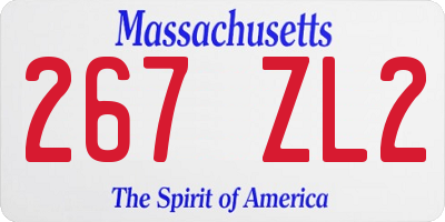 MA license plate 267ZL2