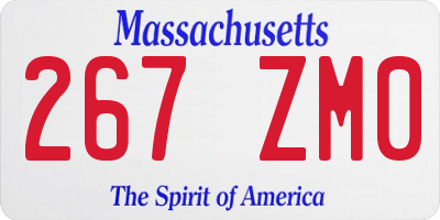 MA license plate 267ZM0