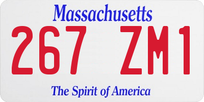 MA license plate 267ZM1