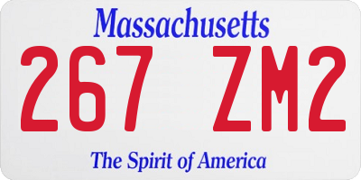 MA license plate 267ZM2