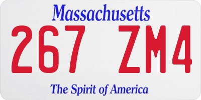 MA license plate 267ZM4