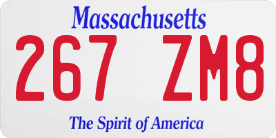 MA license plate 267ZM8