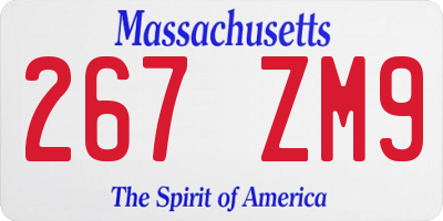 MA license plate 267ZM9