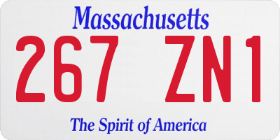 MA license plate 267ZN1