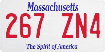 MA license plate 267ZN4