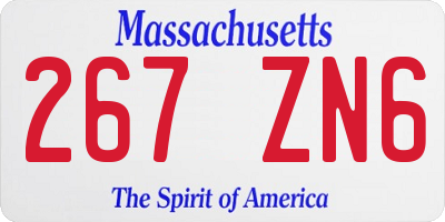 MA license plate 267ZN6
