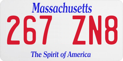 MA license plate 267ZN8