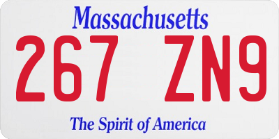 MA license plate 267ZN9