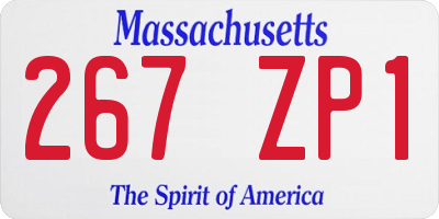 MA license plate 267ZP1