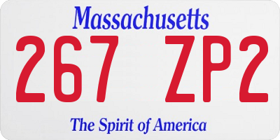 MA license plate 267ZP2