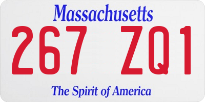 MA license plate 267ZQ1