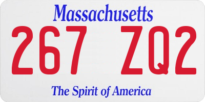 MA license plate 267ZQ2