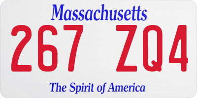 MA license plate 267ZQ4