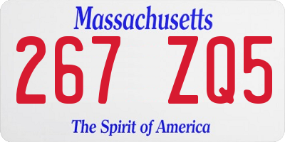 MA license plate 267ZQ5