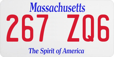 MA license plate 267ZQ6