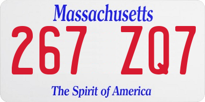 MA license plate 267ZQ7