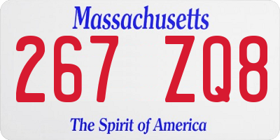 MA license plate 267ZQ8