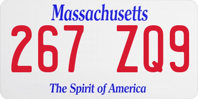 MA license plate 267ZQ9