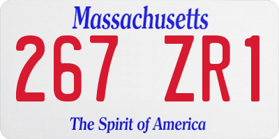 MA license plate 267ZR1