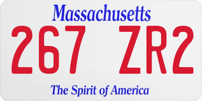 MA license plate 267ZR2
