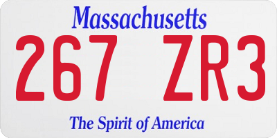 MA license plate 267ZR3