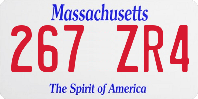 MA license plate 267ZR4