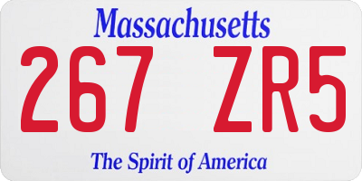 MA license plate 267ZR5