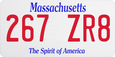 MA license plate 267ZR8