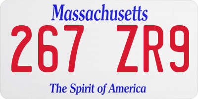 MA license plate 267ZR9