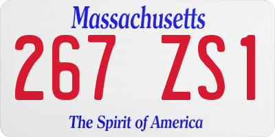 MA license plate 267ZS1