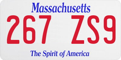 MA license plate 267ZS9