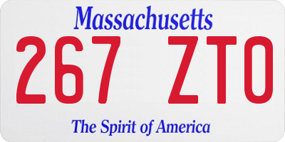 MA license plate 267ZT0