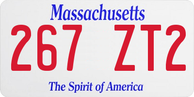 MA license plate 267ZT2