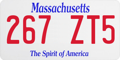 MA license plate 267ZT5