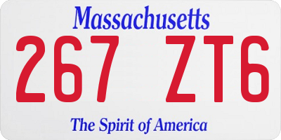 MA license plate 267ZT6
