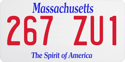 MA license plate 267ZU1