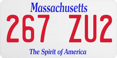 MA license plate 267ZU2