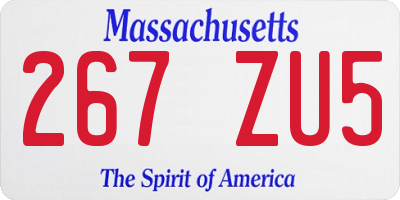 MA license plate 267ZU5