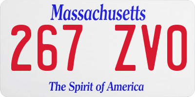 MA license plate 267ZV0