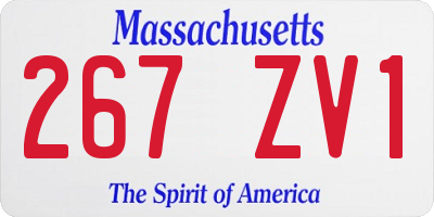 MA license plate 267ZV1