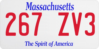 MA license plate 267ZV3